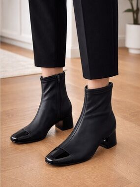 NEW! Call It Spring Women's Maudee Cap Toe Booties Vegan Leather